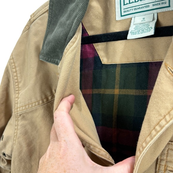 L.L.Bean Original Barn Jacket Cotton Lined Saddle Sz Small - Picture 4 of 5